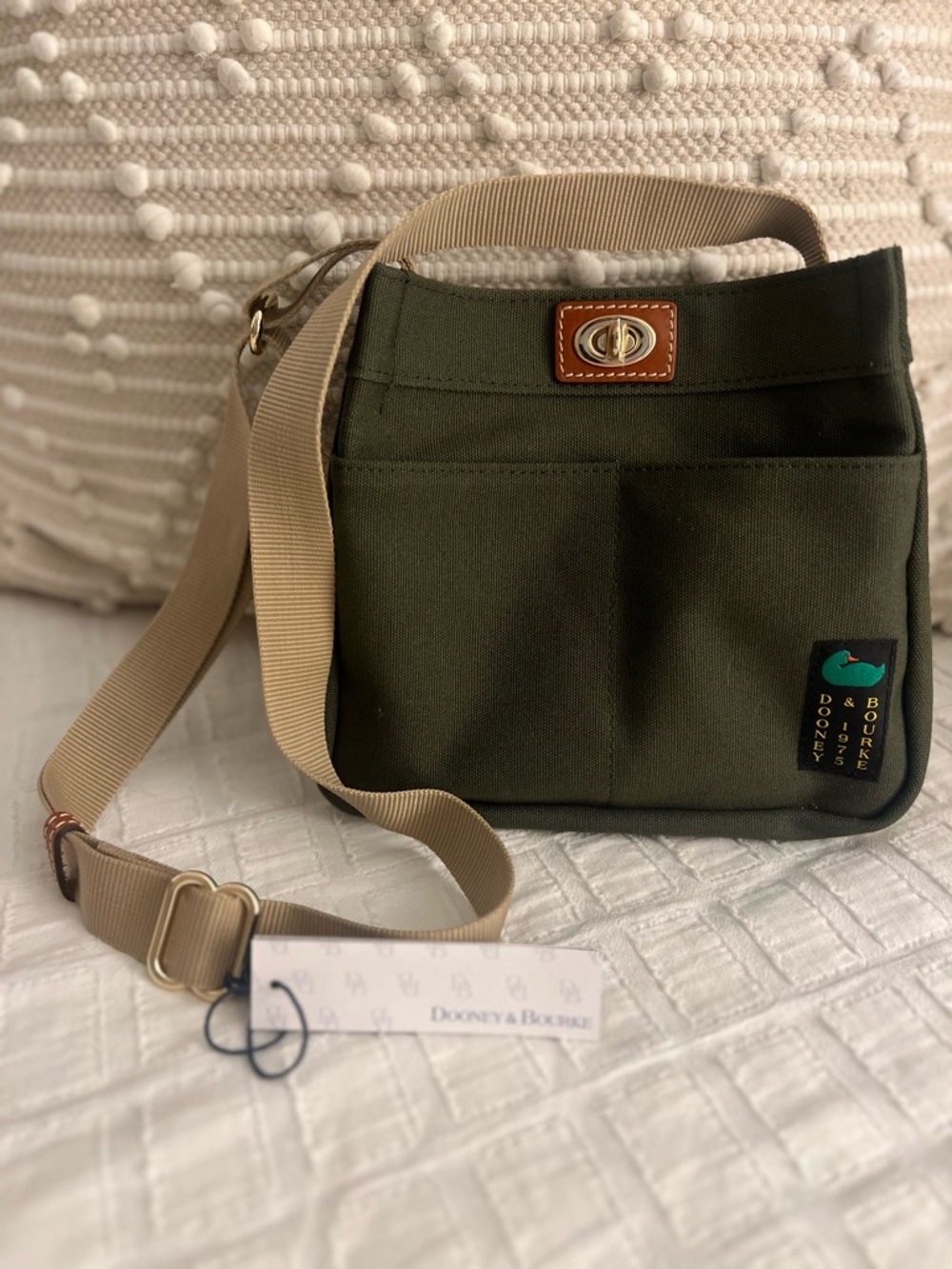 Dooney & Bourke Canvas Crossbody 24 Forest Green Egyptian Cotton NWT